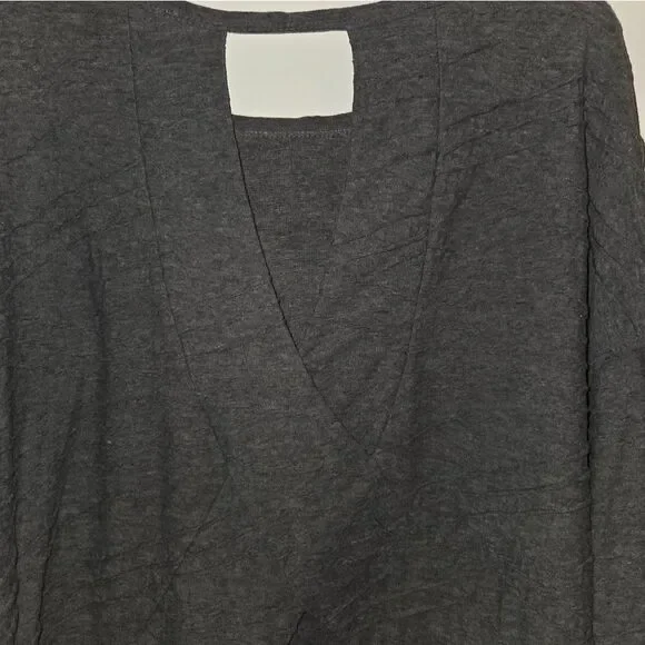 Gilli Textured Gray Sweater Blouse with Unique Back Cutout Design - Picture 9 of 9